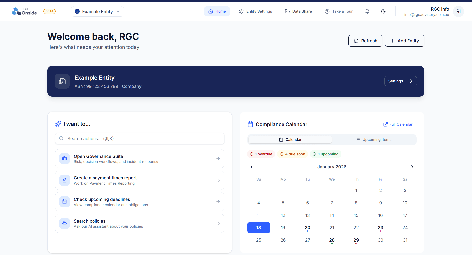 RGC Onside Platform Landing